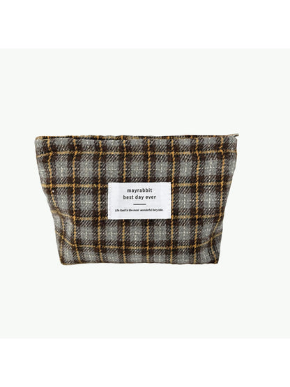 Cosbai – Vintage Plaid Toiletry & Cosmetic Bag