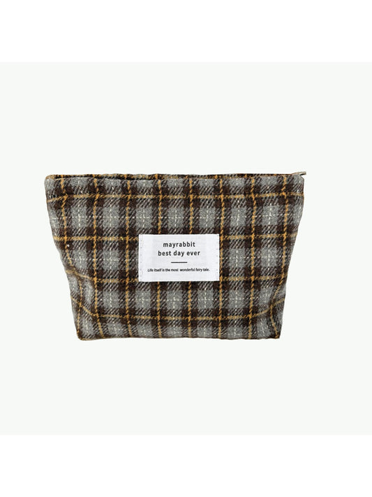 Cosbai – Vintage Plaid Toiletry & Cosmetic Bag