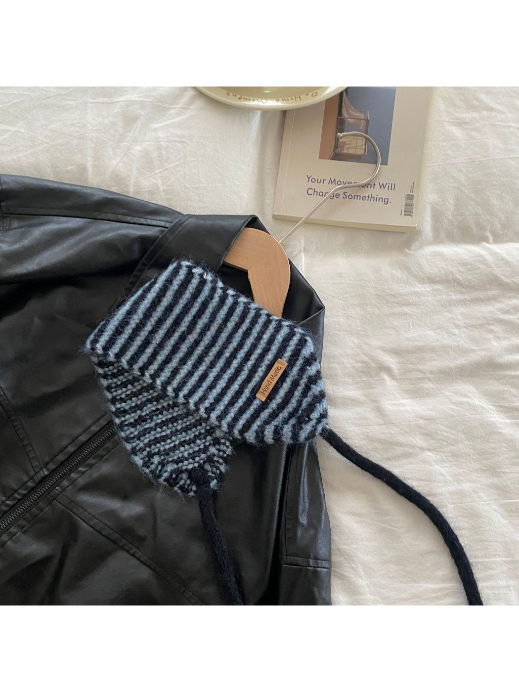 Scarvii - Striped Knit Tie Back Headband