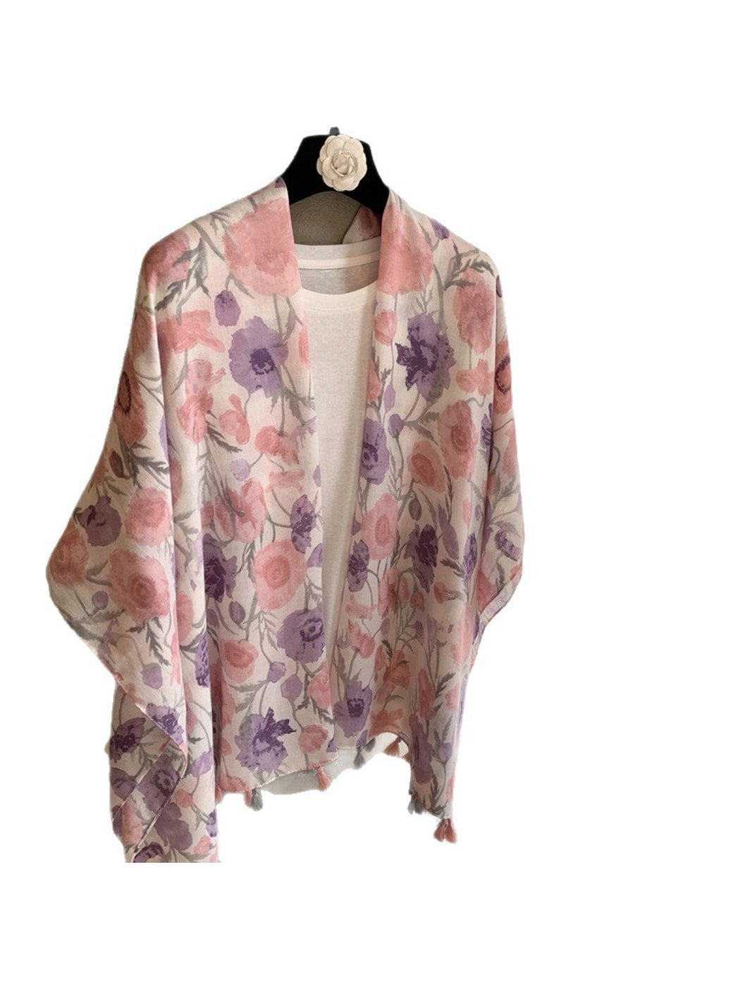 Scarvii - Romantic Blossom Print Shawl Scarf