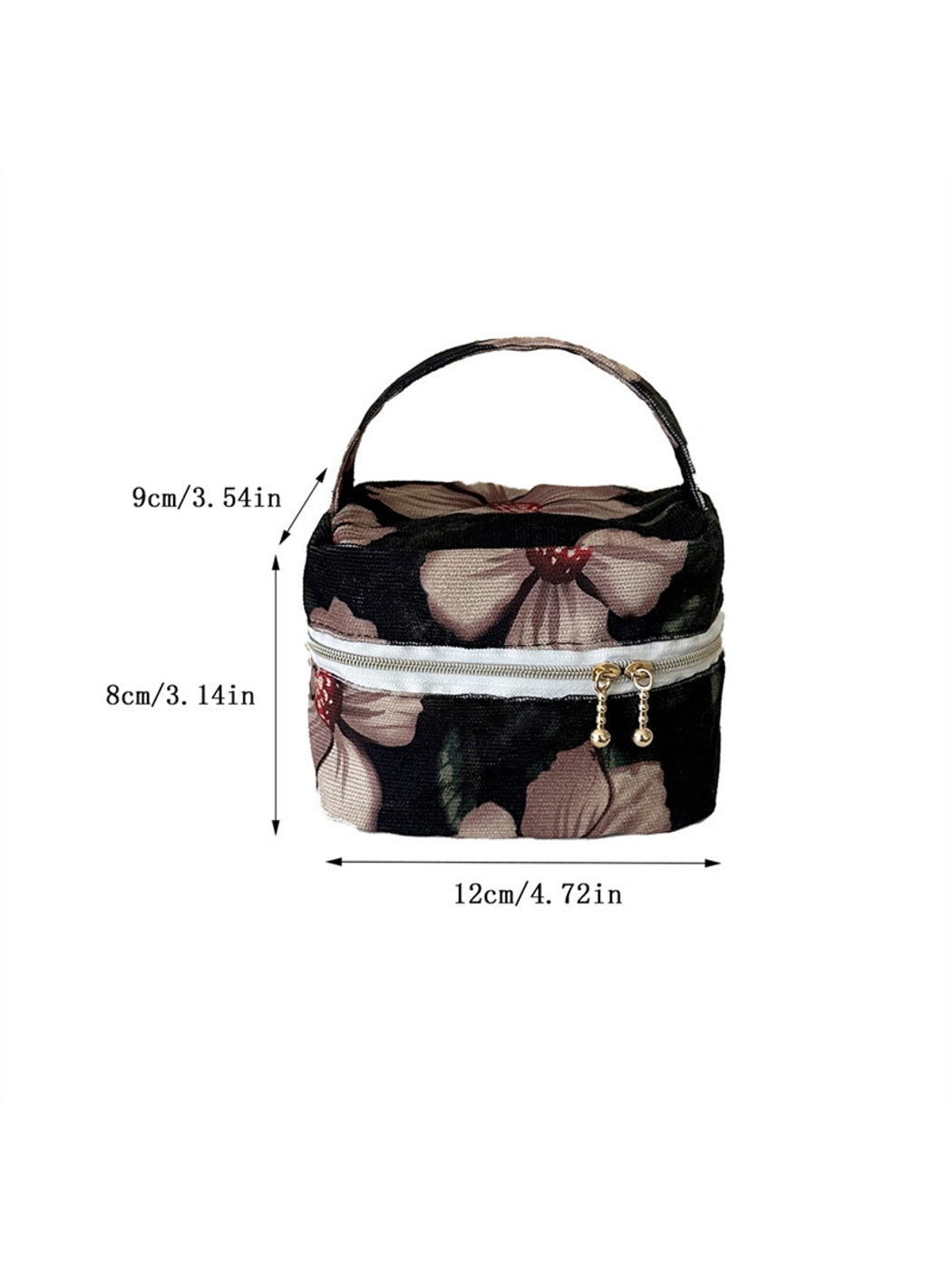 Cosbai - Floral Bucket Shape Makeup Bag