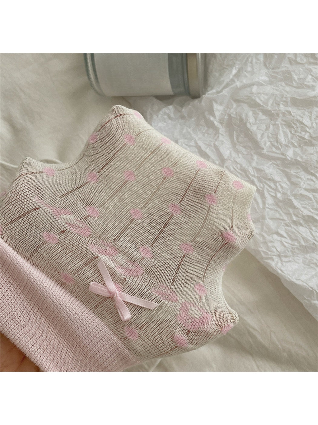 Rufia - Sweet Polka Dot Bow Mid Calf Socks