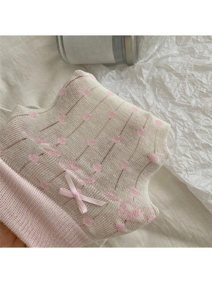 Rufia - Sweet Polka Dot Bow Mid Calf Socks