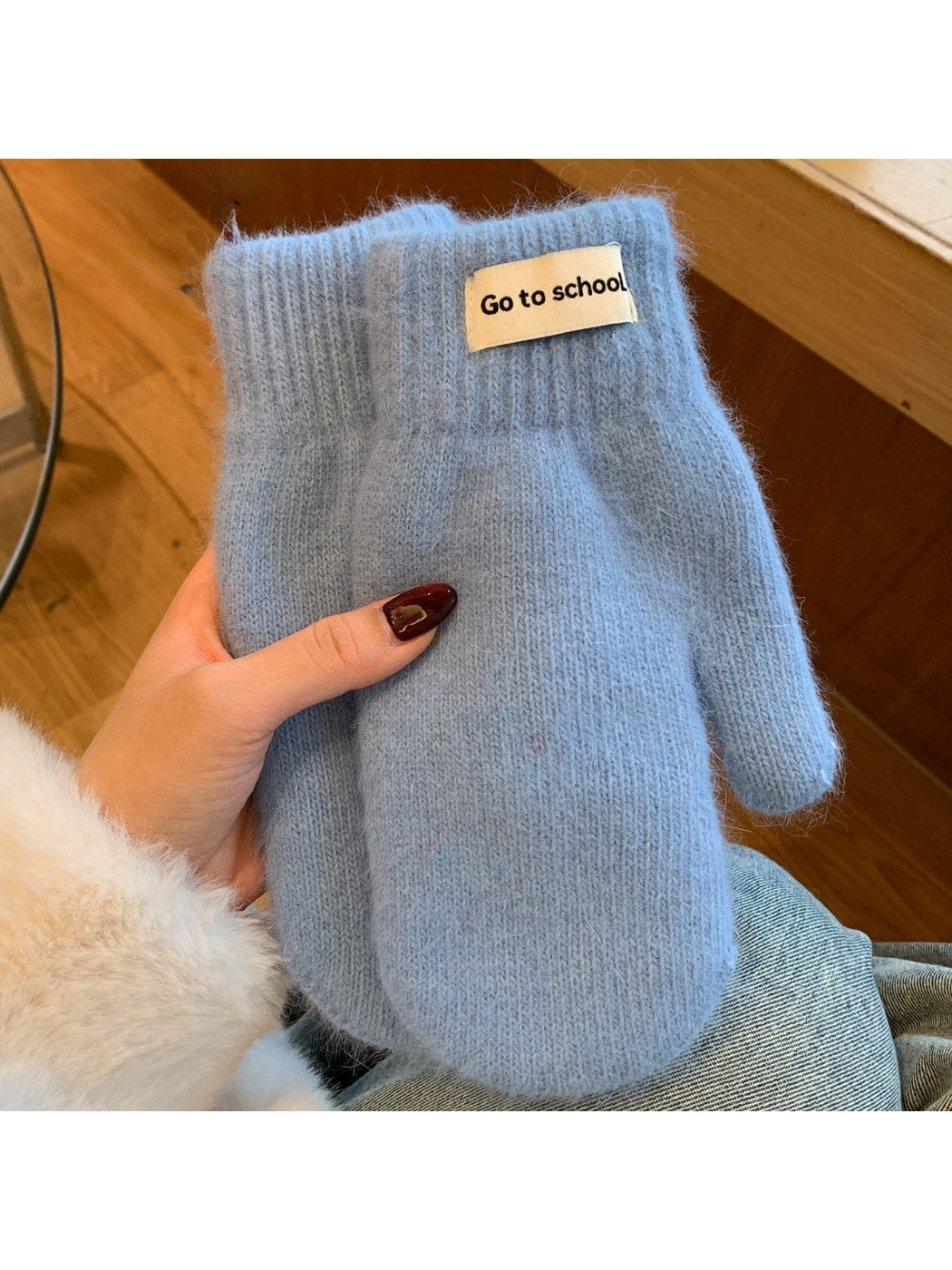 Gloving - Women's Cute Fuzzy Knit Winter Mittens