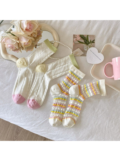 Rufia - Pastel Texture Mix Crew Socks