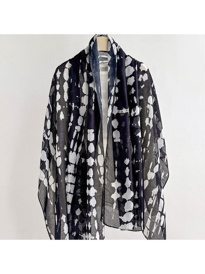 Scarvii - Elegant Marbled Print Summer Wrap Scarf