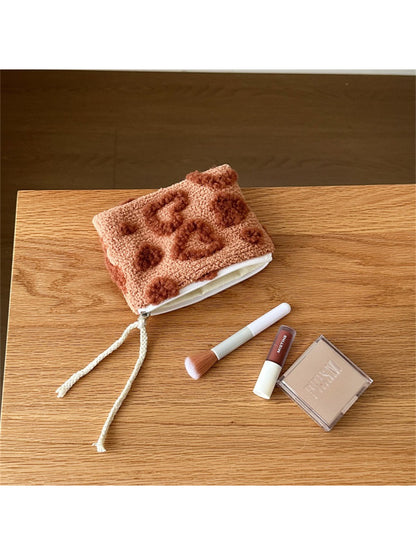 Cosbai small plush heart pouch with a keychain attachment visible