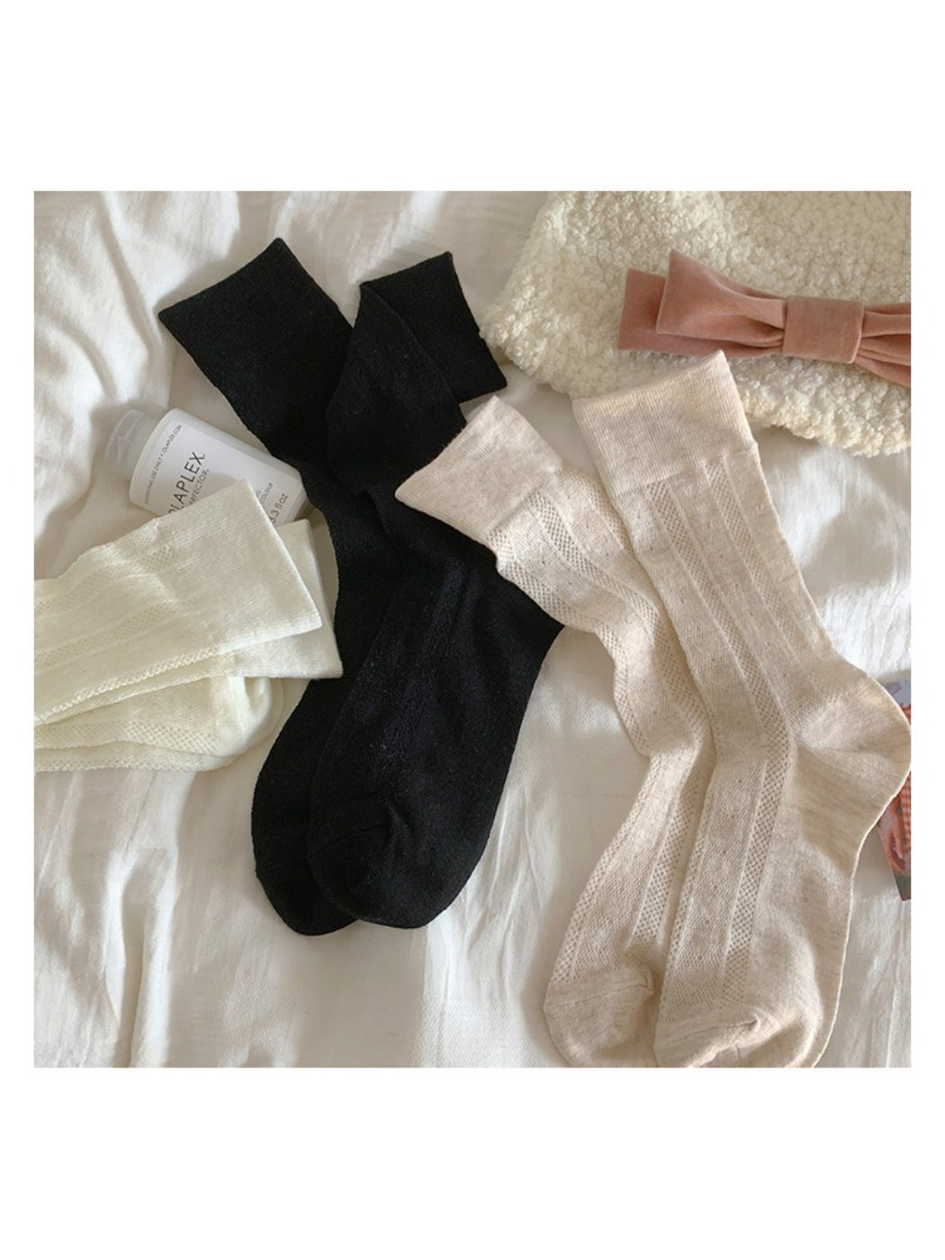 Rufia - Soft Ribbed Knit Crew Socks