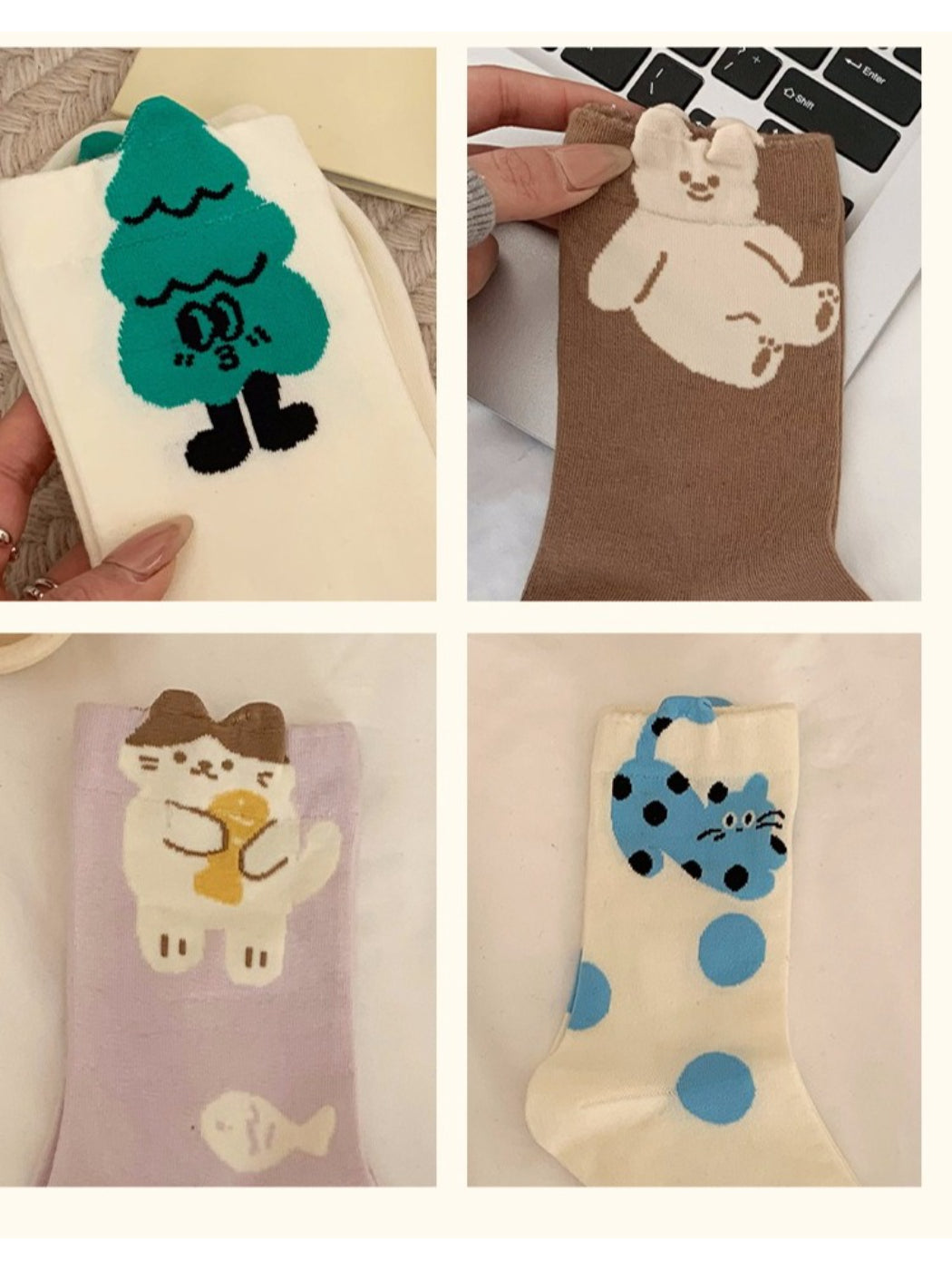 Rufia - Cute Pop-Art Crew Socks