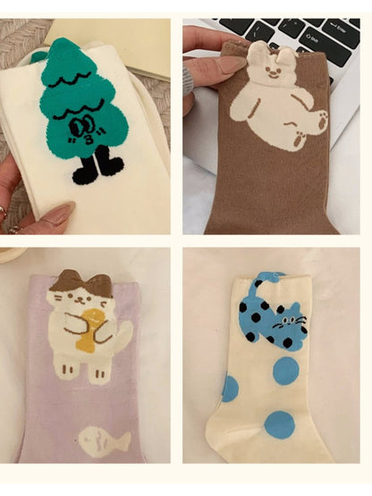 Rufia - Cute Pop-Art Crew Socks