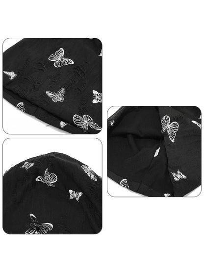 Haila – Butterfly Print Slouch Beanie
