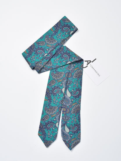 Scarvii - Bold Contrast Pattern Skinny Scarf