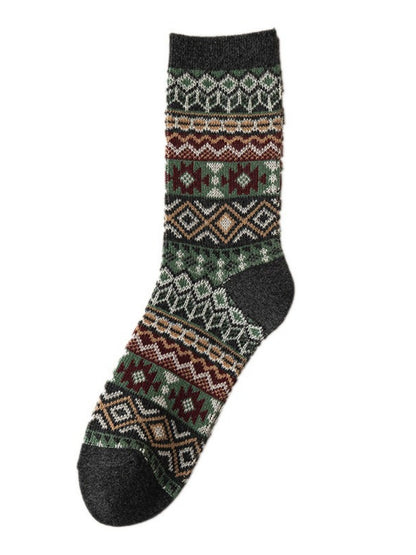 Rufia - Boho Retro Mid-Calf Winter Socks for Girls