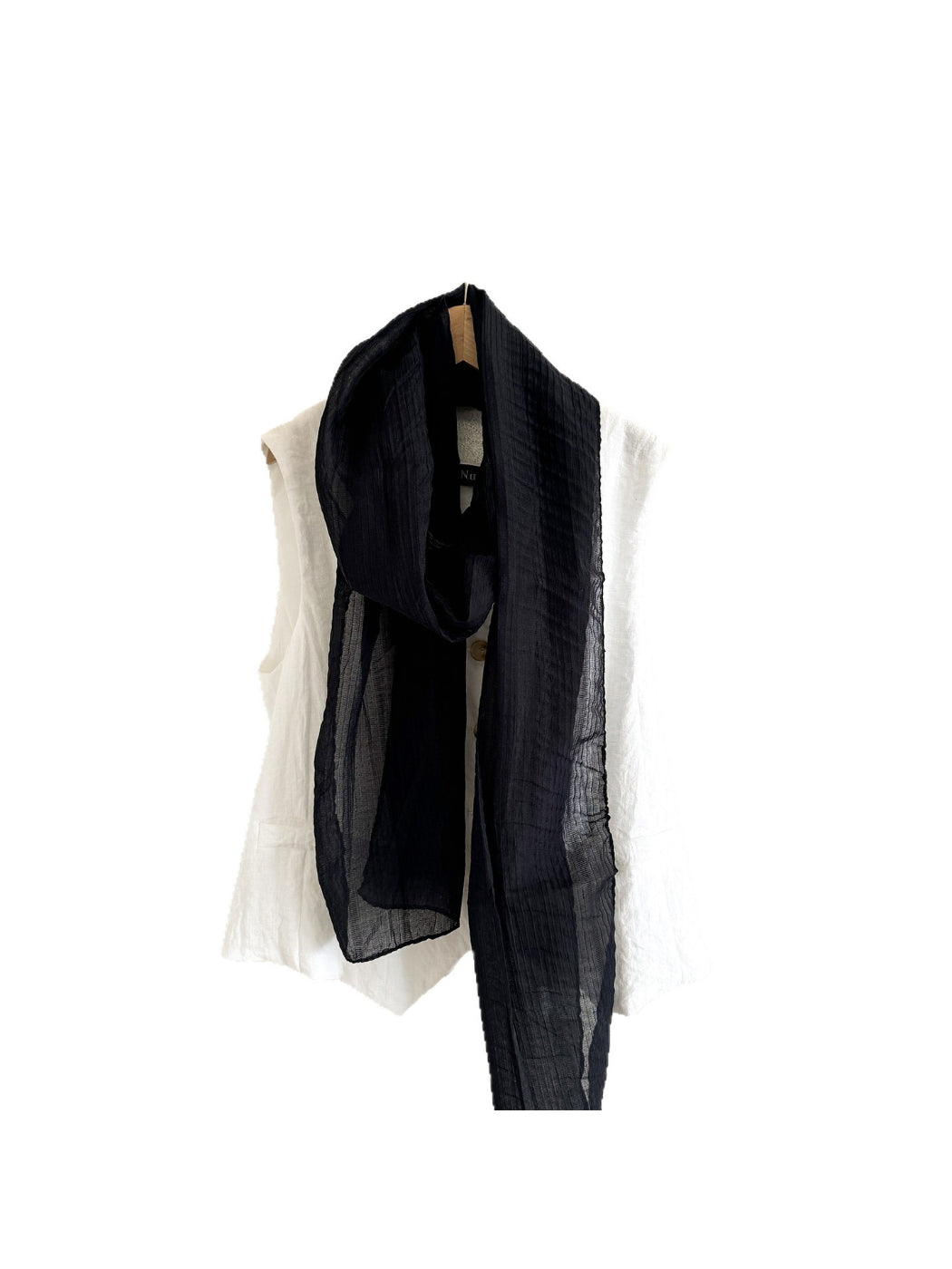 Scarvii - Sheer Wrinkle Texture Long Scarf