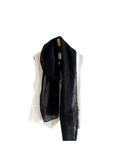 Scarvii - Sheer Wrinkle Texture Long Scarf
