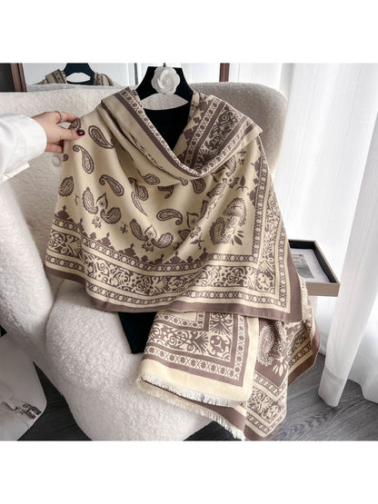Scarvii - Paisley Border Fringed Shawl