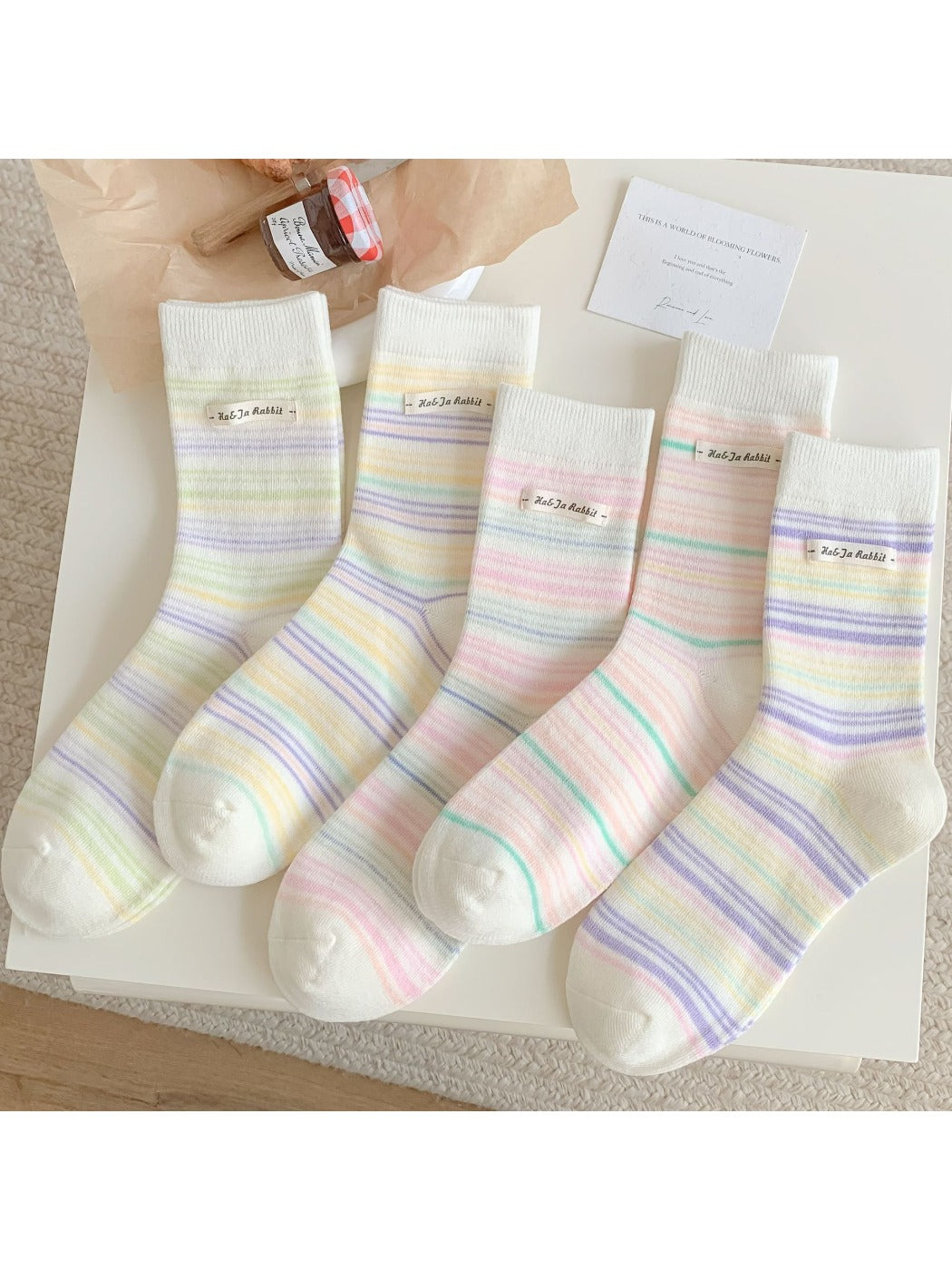Rufia - Ice Cream Color Mid-Calf Socks