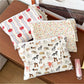 Cosbai floral cartoon cosmetic bag with colorful flower and cartoon design on white background