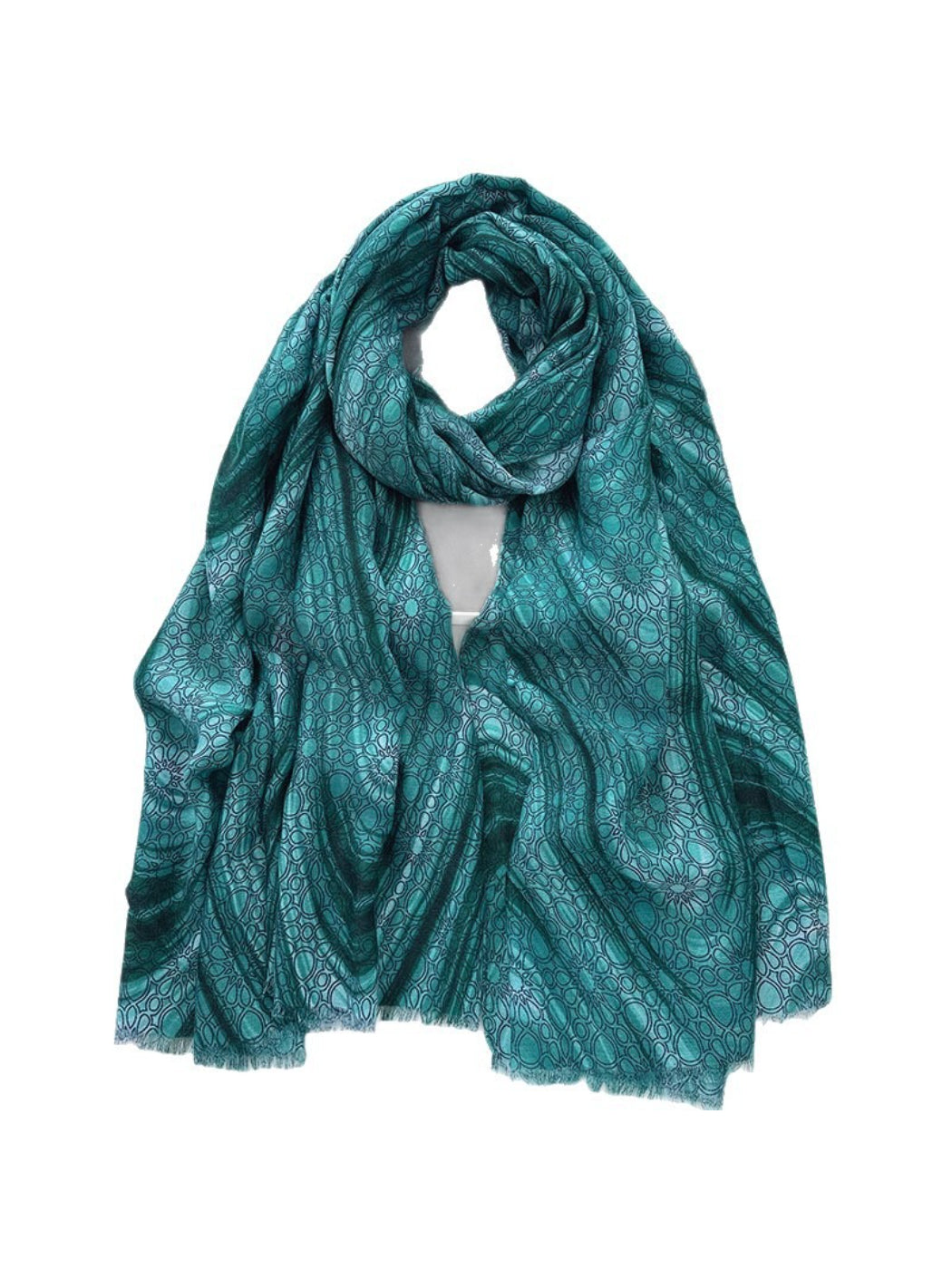 Scarvii - Geometric Gradient Pattern Long Scarf