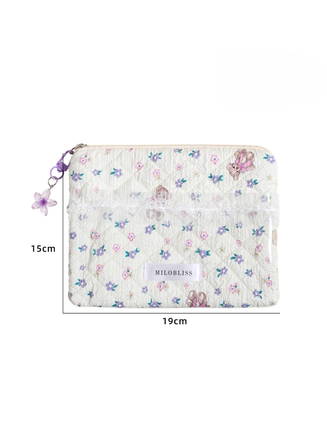 Cosbai - Soft Floral Lace Makeup Bag Mini Pouch detail view 2