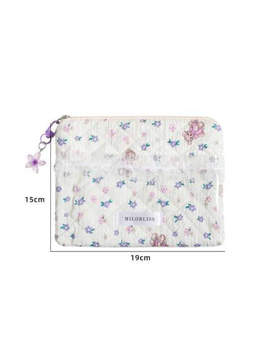 Cosbai - Soft Floral Lace Makeup Bag Mini Pouch detail view 2