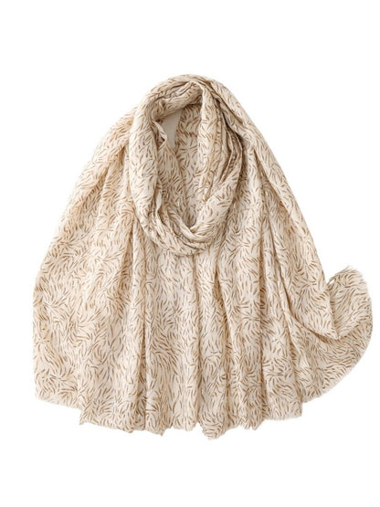 Scarvii - Minimalist Willow Leaf Print Scarf – Elegant & Versatile