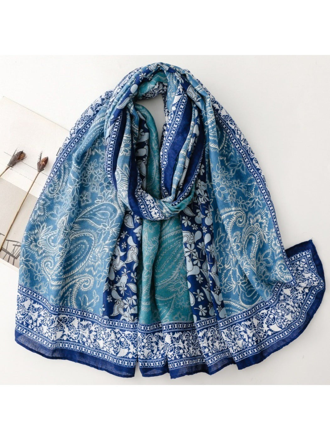 Scarvii - Paisley Print Long Scarf for Women