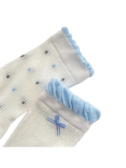 Rufia - Smple Pattern Ruffle Cuffs Crew Socks