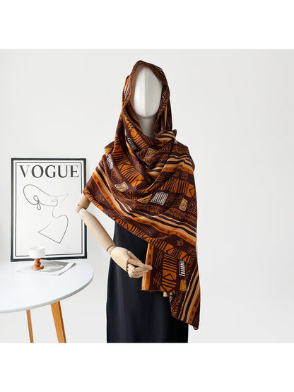 Scarvii - Geometric Print Long Scarf - Timeless & Chic