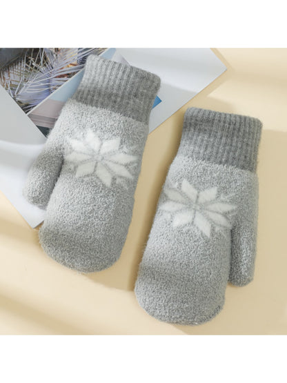 Gloving - Snowflake Fluffy Knit Women's Mittens
