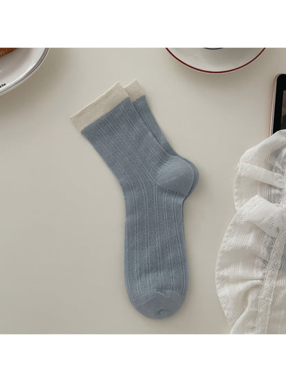 Rufia - Colorblock Cuff Crew Socks