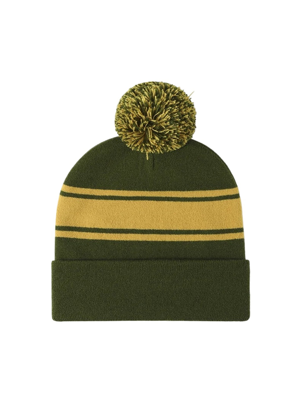Haila - Striped Pom Cuffed Knit Beanie