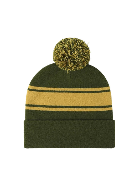 Haila - Striped Pom Cuffed Knit Beanie