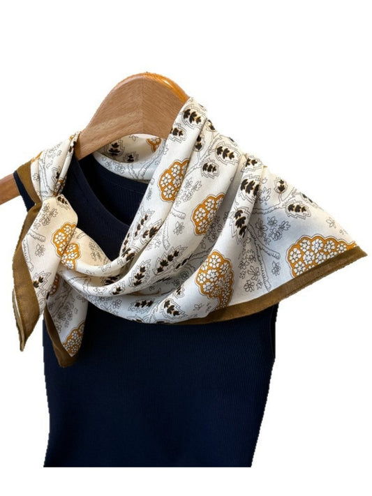 Scarvii - Paisley Floral Print Square Scarf – Vintage & Elegant
