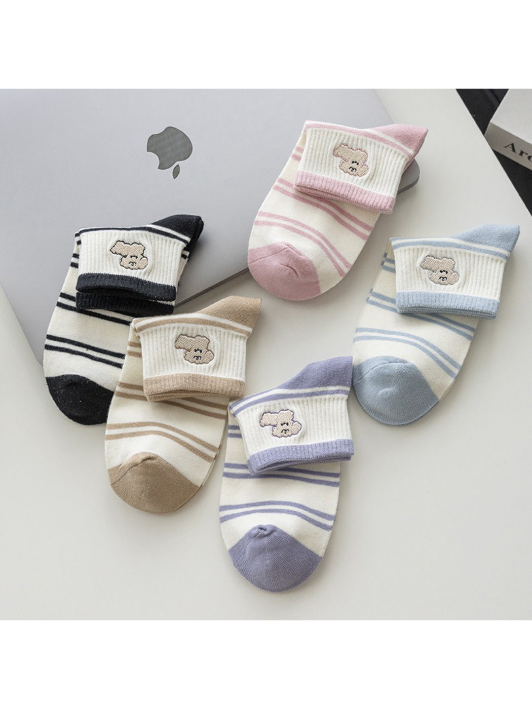 Rufia - Puppy Stripe Ankle Socks