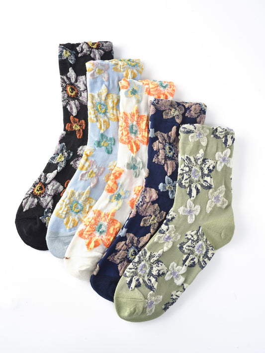 Rufia – Capsule Bold Bloom Pattern Crew Socks