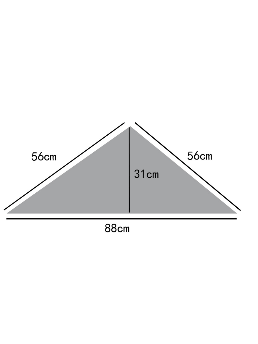 Triangle scarf measurement diagram