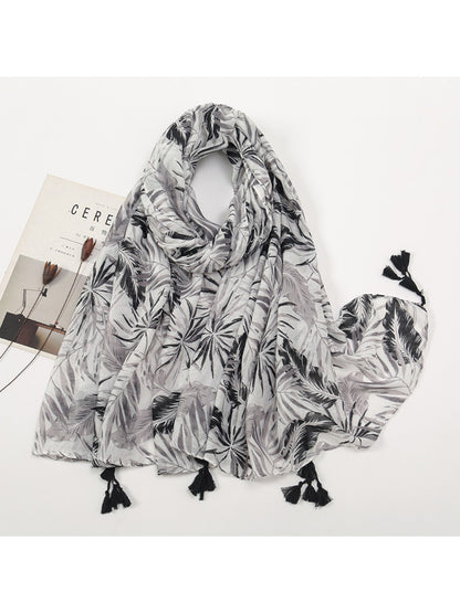 Scarvii - Color-Blocked Shawl Scarf with Tassels - Stylish & Versatile