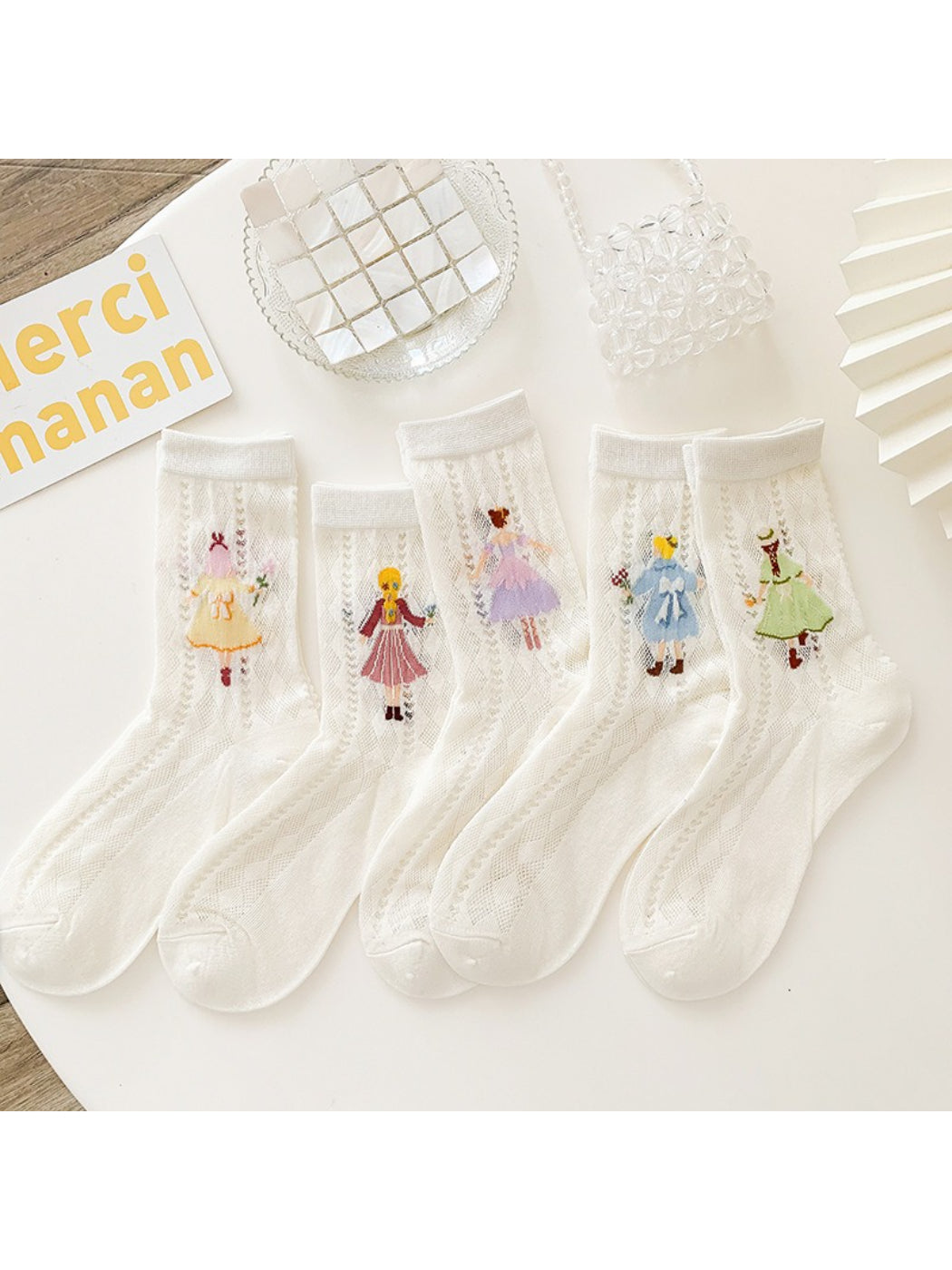 Rufia - Storybook Girl Embroidered Crew Socks product image 1