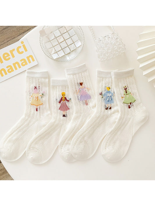 Rufia - Storybook Girl Embroidered Crew Socks product image 1