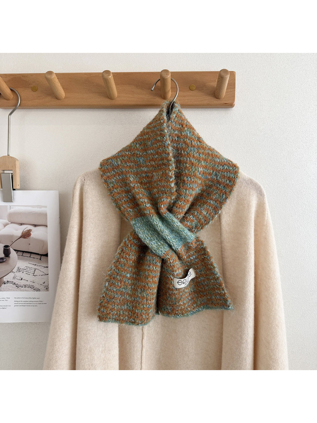 Scarvii - Fuzzy Knit Striped Scarf