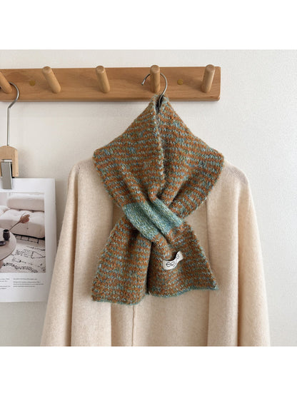 Scarvii - Fuzzy Knit Striped Scarf