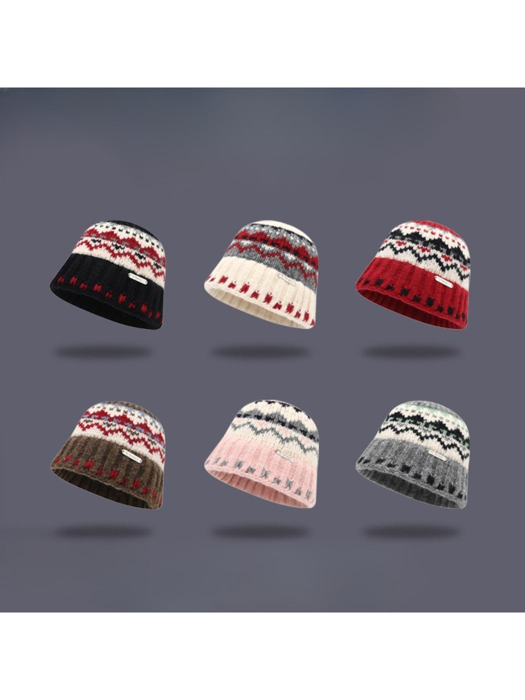 Haila - Fair Isle Knit Cozy Bucket Hat