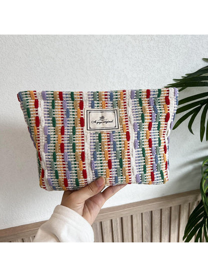 Cosbai - Multicolor Woven Zip Pouch