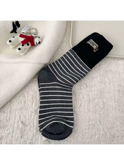 Rufia - Urban Casual Tag Stripe Crew Socks