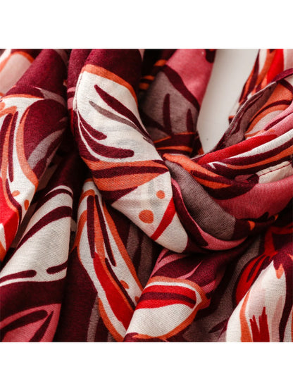 Scarvii - Modern Leaf Motif Printed Scarf