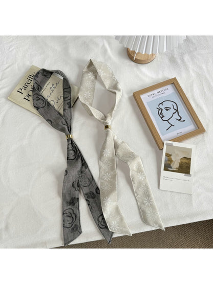 Scarvii - Printed Slim Tie Neck Fashion Necklace