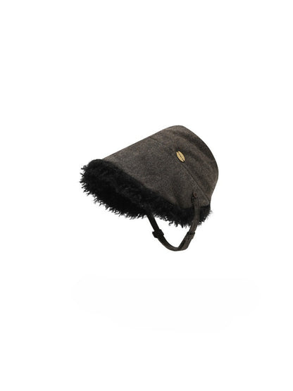 Haila - Winter Faux Fur Trim Bucket Hat