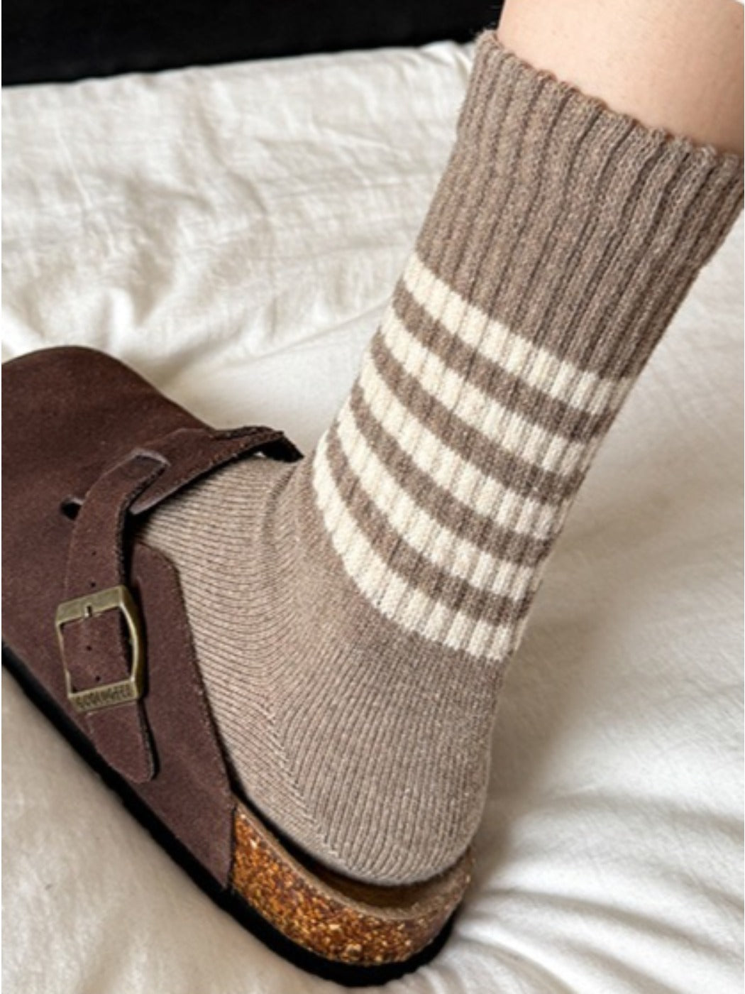 Rufia - Cozy Striped Mid-Calf Winter Socks