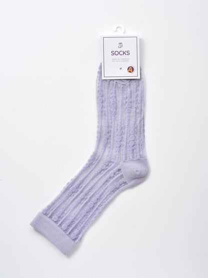 Rufia - Polka Dot & Striped Sheer Crew Socks